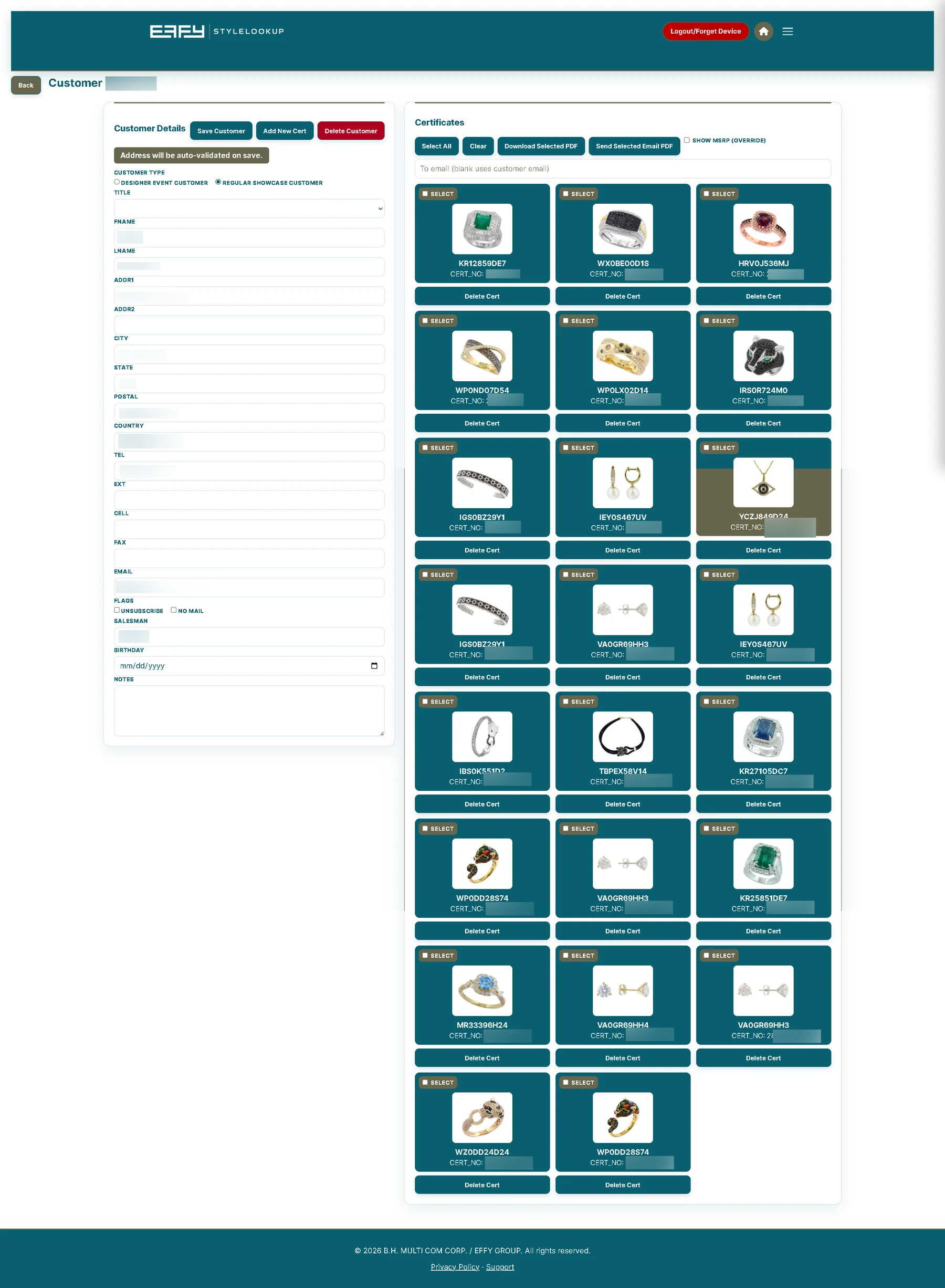 EFFY Certificate application screenshot