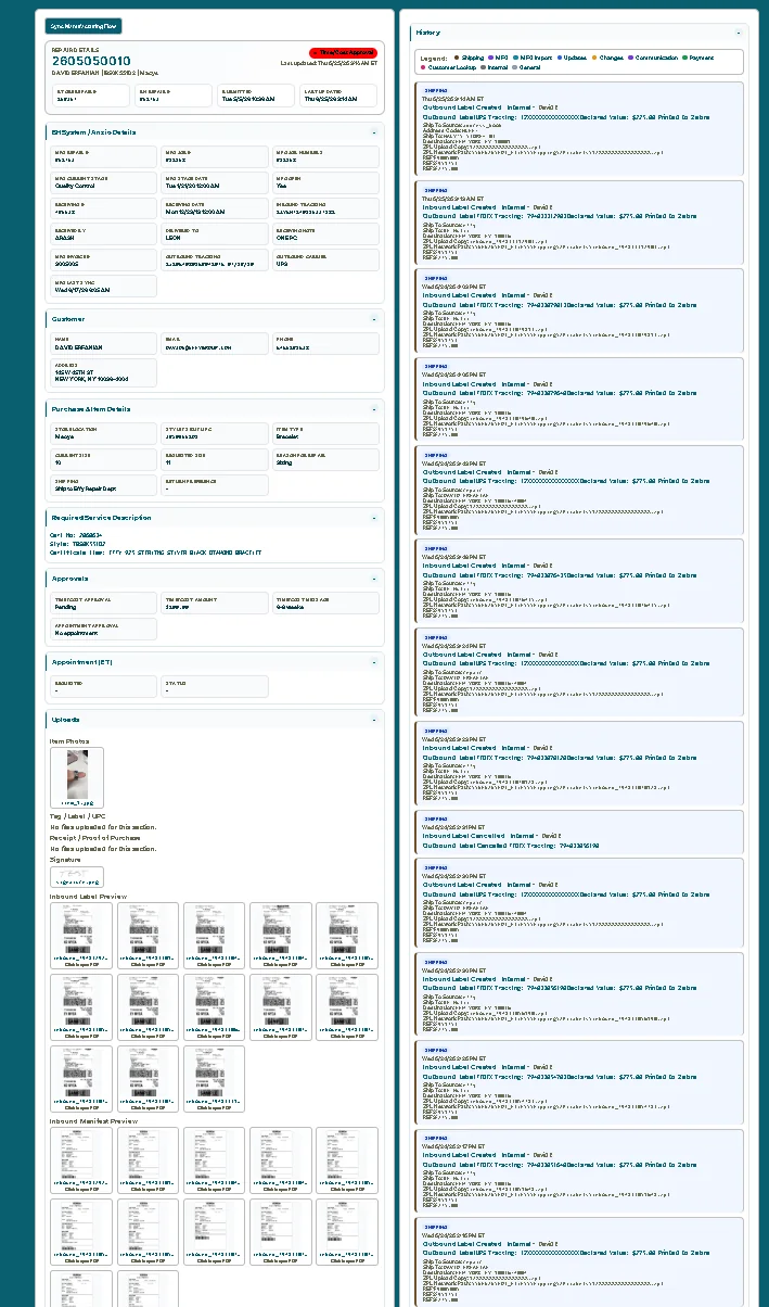 EFFY Repairs application screenshot
