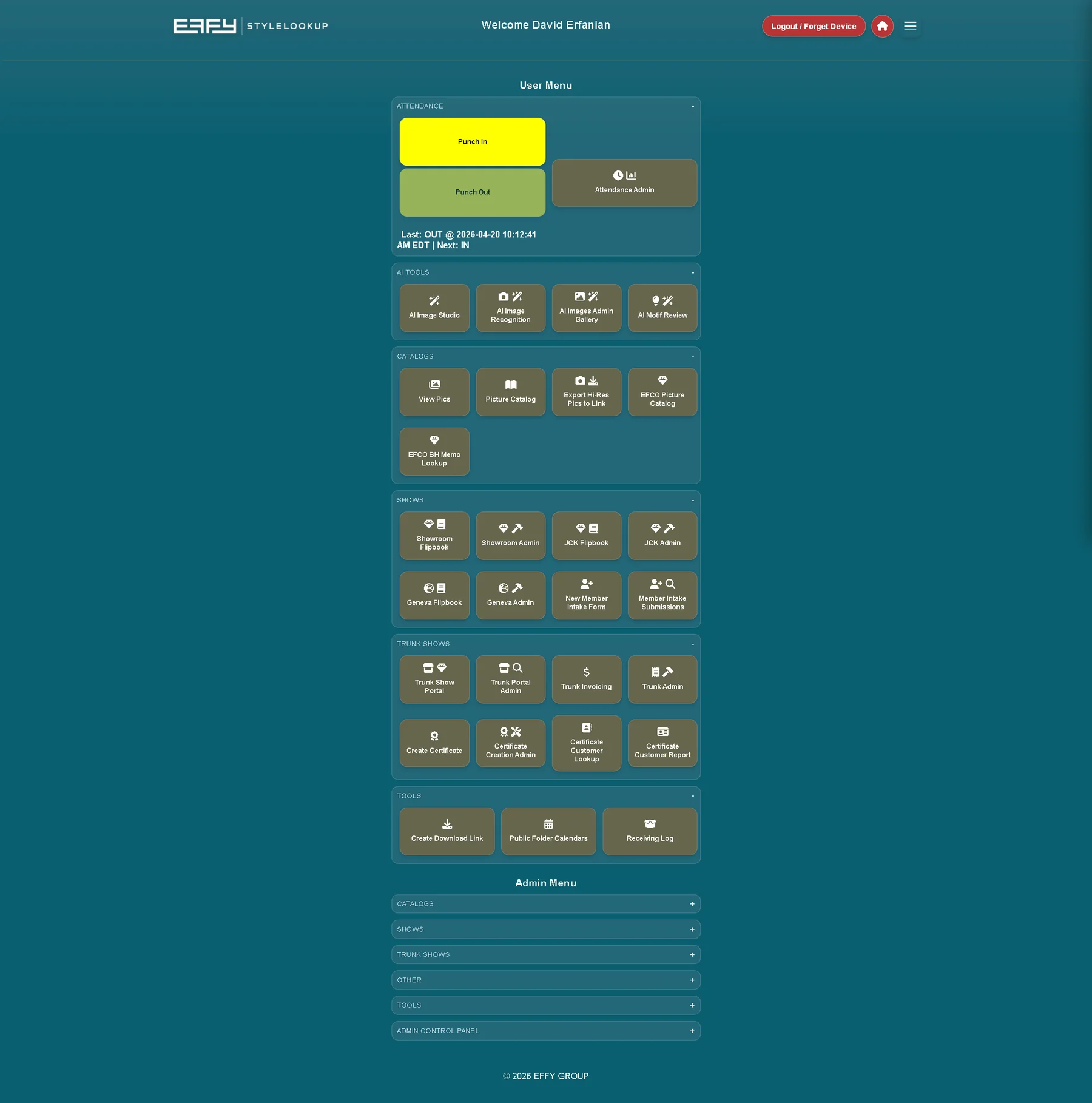 EFFY StyleLookup application screenshot